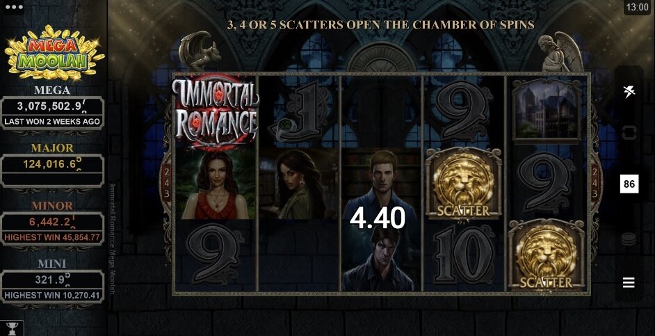 mmortal Romance Mega Moolah online slot - Bonus