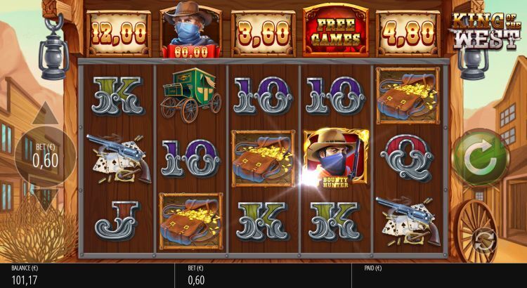 King of the west slot review Blueprint Gaming free spins trigger - Gameplay
