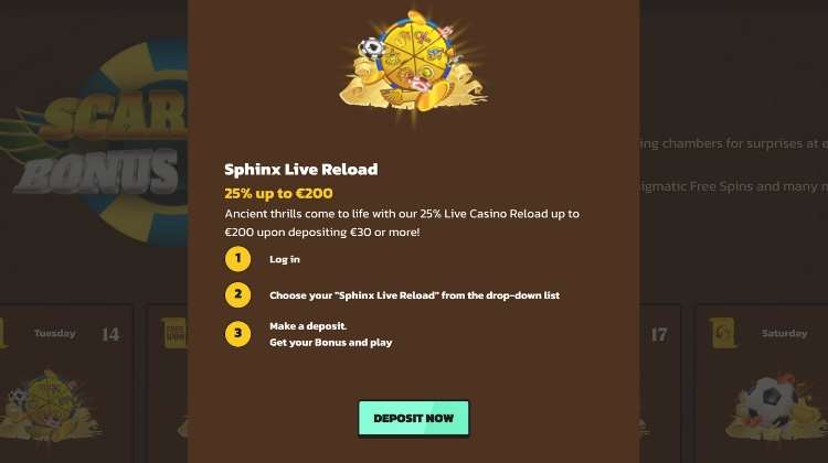 Scarabet Beste Casino Reload Bonus