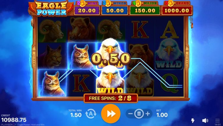 Free Spins bij Eagle Power - Bonus