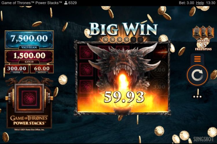 Game of Thrones Power Stacks Big Win - Bonus