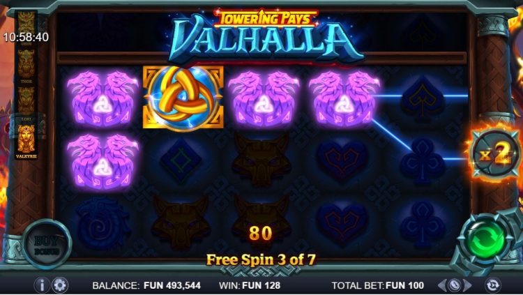 Towering Pays Valhalla Free Spins Bonus