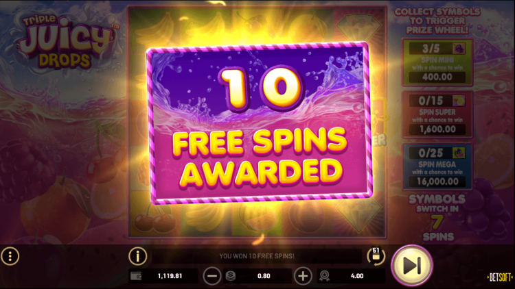 Triple Juicy Drops bonus