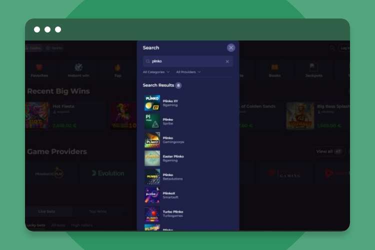 Plinko bij Online Casino's
