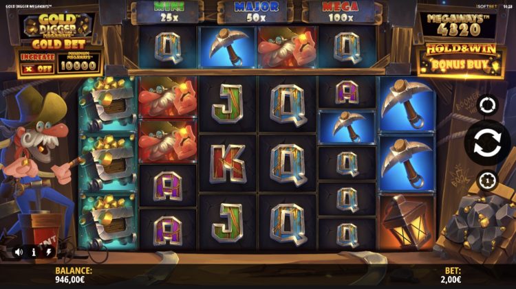 Gold Digger Megaways online slot gameplay