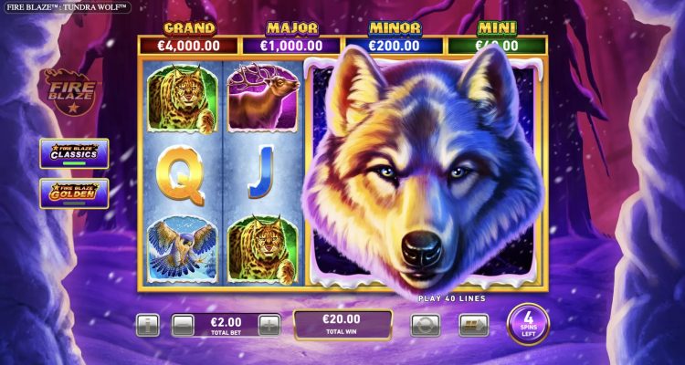 Fire Blaze: Tundra Wolf slot bonus