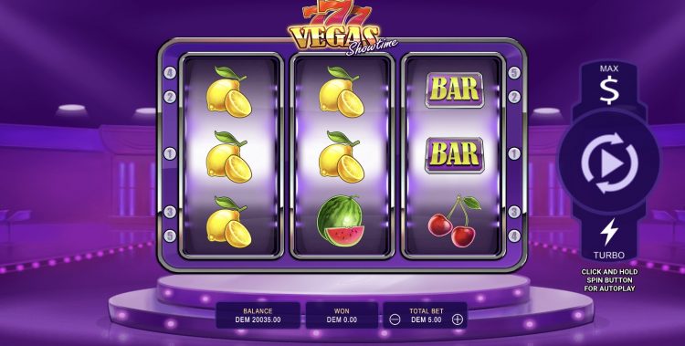 777 Vegas Showtime slot gameplay