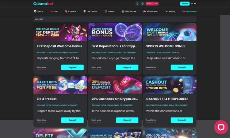 Cosmobet Promoties en Bonussen