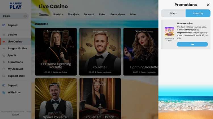 No Deposit Bonus - Paradise Play Promoties en Bonussen