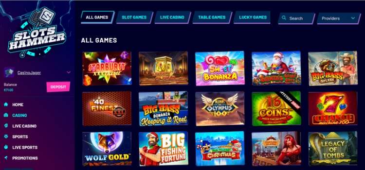 Slots Hammer Spelaanbod