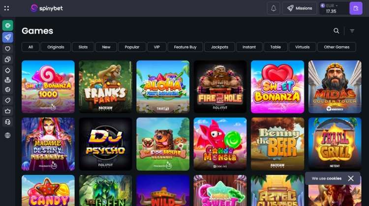 SpinyBet Casino Spelaanbod