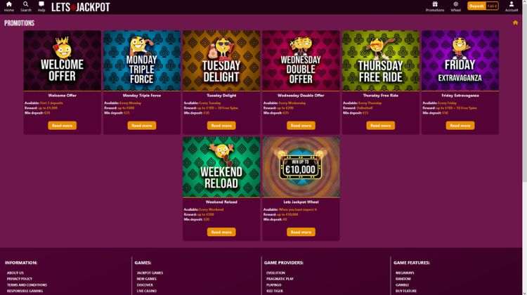 Lets Jackpot Promoties en Bonussen