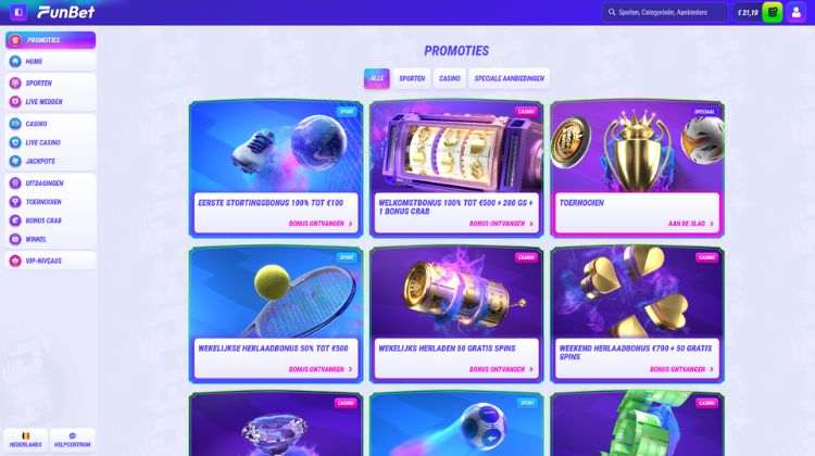 Funbet Promoties en Bonussen