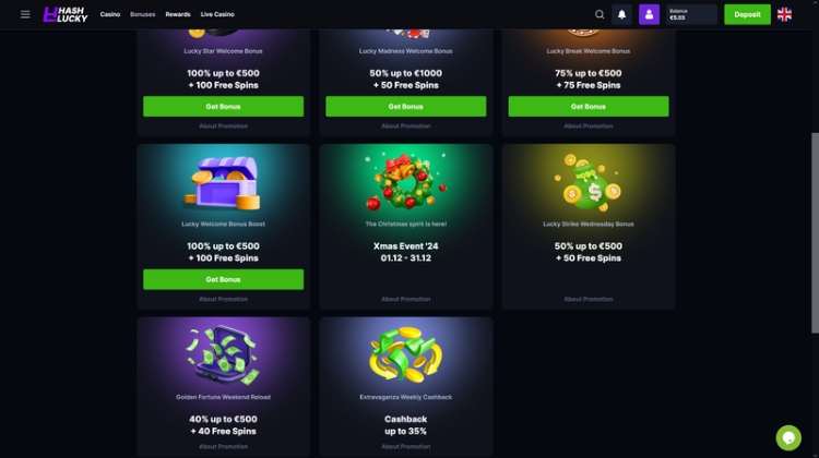 HashLucky Promoties en Bonussen