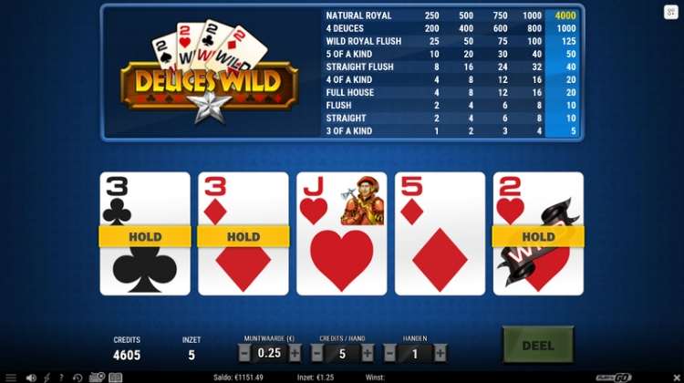 Beste Deuces Wild Strategie