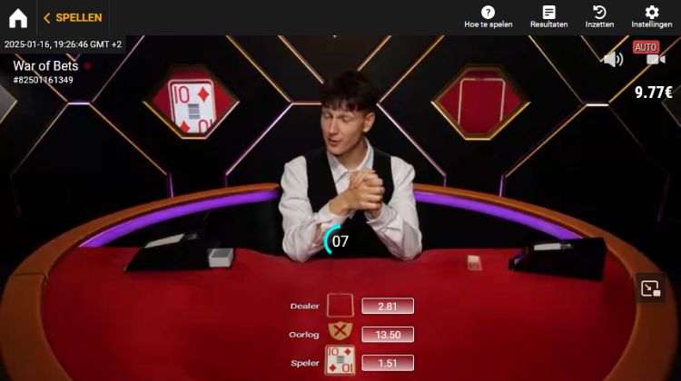 BetGames War of Bets Gameplay