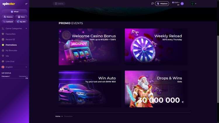 Spinstar Promoties en Bonussen