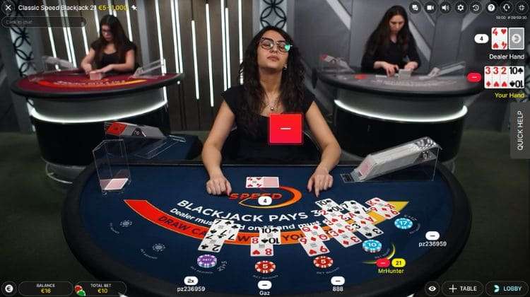 Evolution Speed Blackjack Gameplay