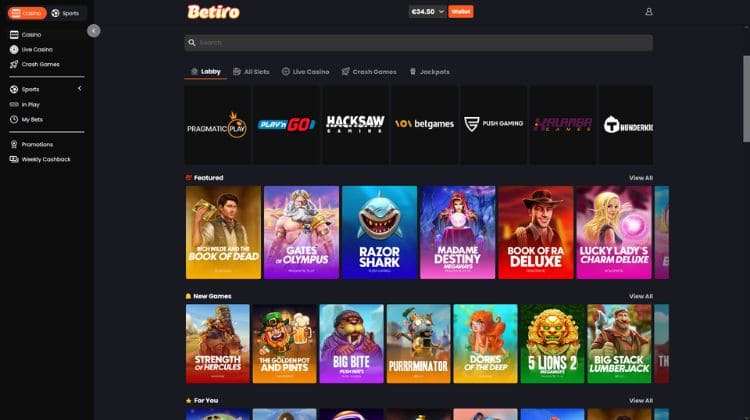 Betiro Casino Spelaanbod