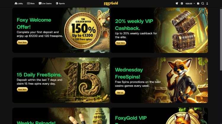 FoxyGold Promoties en Bonussen