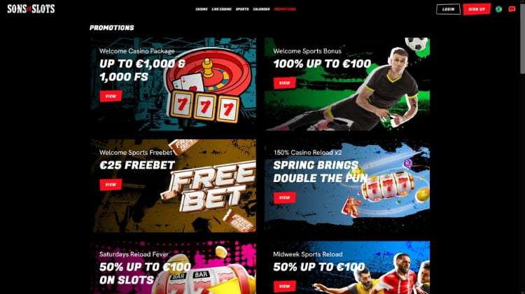 Sons of Slots Promoties en Bonussen