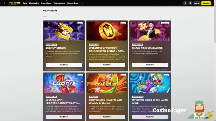 Energy Casino Promoties en Bonussen
