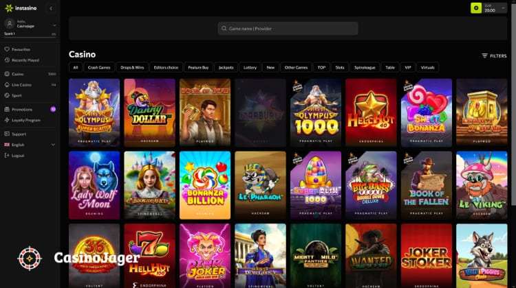 Instasino Casino Spelaanbod