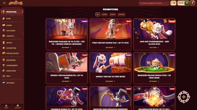 Magius Promoties en Bonussen