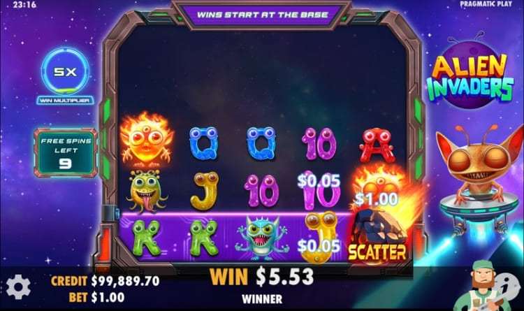 Alien Invaders Free Spins Bonus