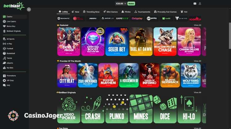 Betblast Casino Spelaanbod