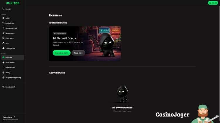 Betninja Promoties en Bonussen