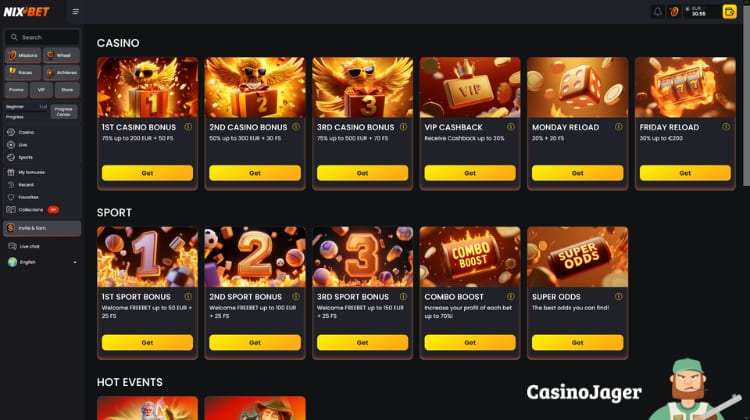 Nixbet Promoties en Bonussen