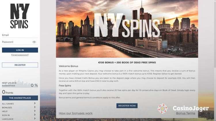 NYspins Promoties en Bonussen