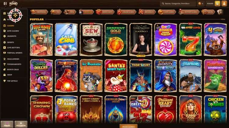 Lizaro Casino Spelaanbod