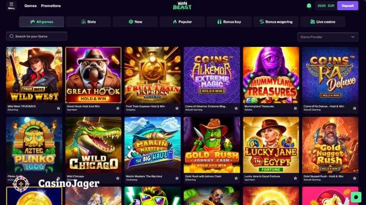 Win Beast Casino Spelaanbod