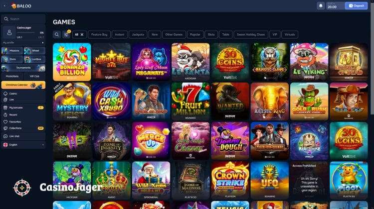 Baloo.bet Casino Spelaanbod