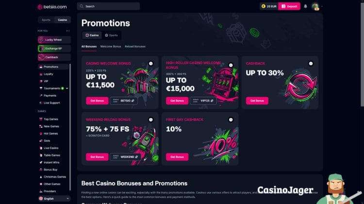 Betsio.com Promoties en Bonussen