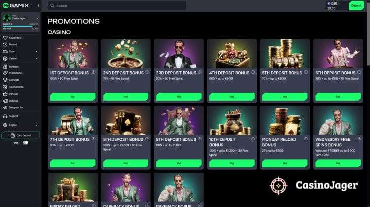 Gamix Promoties en Bonussen