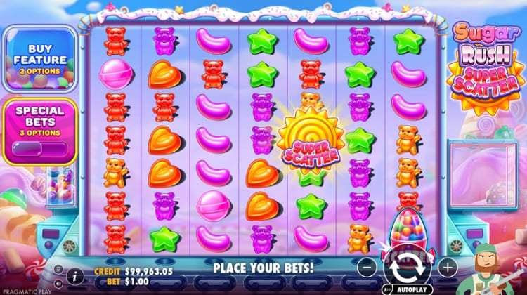 Pragmatic Play Suger Rush Super Scatter Gameplay Scatters