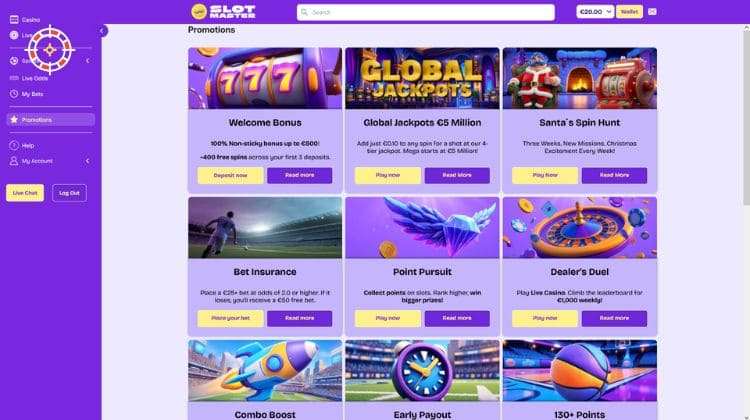 Slotmaster Promoties en Bonussen