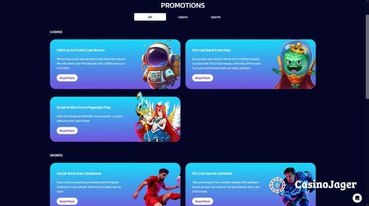 Wintari Promoties en Bonussen