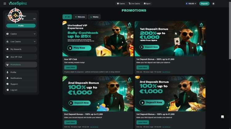 AceSpinz Promoties en Bonussen